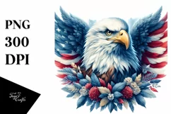 Patriotic Bald Eagle USA Colors Watercolor Product Image 1