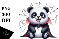 Funny Watercolor Panda in Spider Web | Sublimation | Clipart Product Image 1