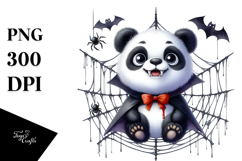 Funny Watercolor Panda in Spider Web | Sublimation | Clipart Product Image 1