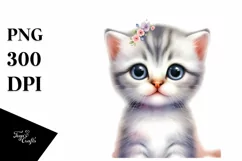 Watercolor Christmas Cat, Transparent PNG Product Image 1
