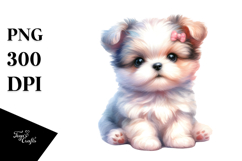 Cute Baby Dog in Style PNG Product Image 1