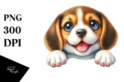 Funny Baby Beagle Watercolor Clipart Product Image 1