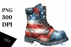 USA Color Boots Watercolor | Sublimation Clipart Product Image 1