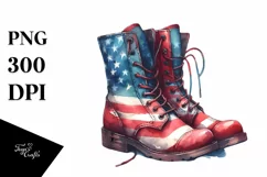 USA Color Boots Watercolor | Sublimation Clipart Product Image 3