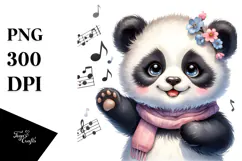 Singer Look Baby Panda PNG Product Image 1
