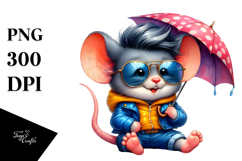 Cute Baby Mouse Raincoat PNG Product Image 1