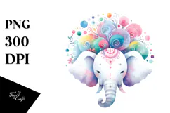 Summer Elephant Baby Watercolor Wimsical Clipart Product Image 1