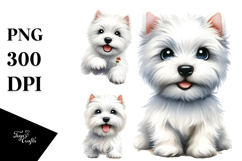 Cute West Highland White Terrier with Big Eyes PNG Product Image 1