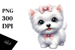 Baby West Highland White Terrier with Big Eyes PNG Product Image 1