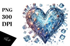 Metallic 3D Heart PNG Product Image 1