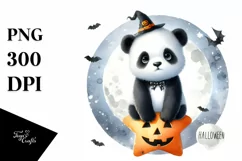Cute Baby Panda Halloween PNG Product Image 1