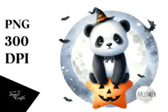 Cute Baby Panda Halloween PNG Product Image 1