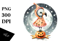 Cute Baby Flamingo Halloween PNG Product Image 1