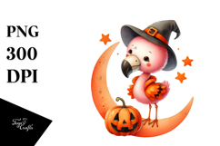 Cute Baby Flamingo Halloween PNG Product Image 1