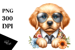 Golden Retriever Watercolor Clipart Product Image 1