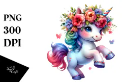 Cute Baby Unicorn, PNG Product Image 1