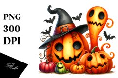 Vibrant Halloween Pumpkin Clipart Product Image 3