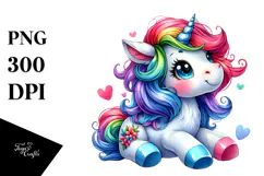 Cute Baby Unicorn, PNG Product Image 1