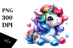 Cute Baby Unicorn, PNG Product Image 1