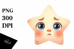 Funny Baby Face Expressive Star PNG Product Image 3
