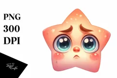 Funny Baby Face Expressive Star PNG Product Image 1