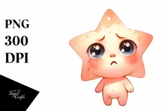 Funny Baby Face Expressive Star PNG Product Image 1