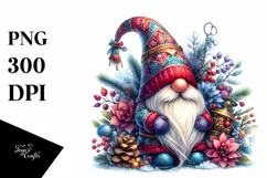 Detailed Vibrant Winter Gnome PNG Product Image 1