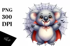Funny Watercolor Koala Halloween Clipart Product Image 3