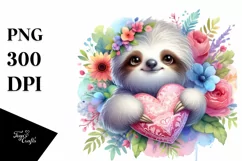 Baby Sloth with Heart PNG Product Image 1