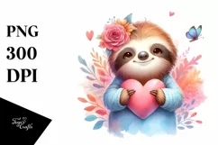 Baby Sloth with Heart PNG Product Image 1
