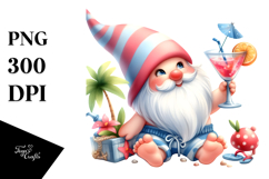 Gnome Drinking Cocktail PNG Product Image 1