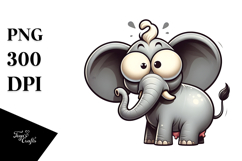 Goofy Elephant with Flower Crown PNG Product Image 1
