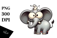 Goofy Elephant with Flower Crown PNG Product Image 1