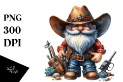 Detailed Vibrant Cowboy Gnome PNG Product Image 3