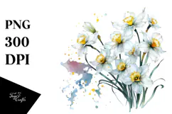 Narcissus Watercolor PNG Product Image 1