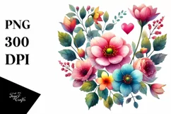 Simple Flower Body Heart PNG Product Image 1