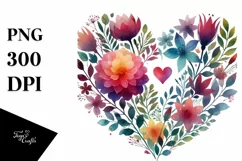 Simple Flower Body Heart PNG Product Image 1