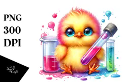 Baby Chicken with Test Tube PNG Product Image 1