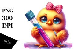 Baby Chicken with Test Tube PNG Product Image 1