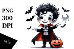 Funny Vampire Halloween Clipart PNG Product Image 1