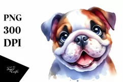 Vibrant Watercolor Bulldog Clipart Product Image 3