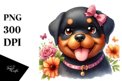 Cute Baby Rottweiler, PNG Product Image 1
