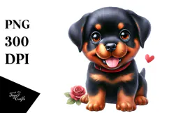 Cute Baby Rottweiler, Transparent PNG Product Image 1