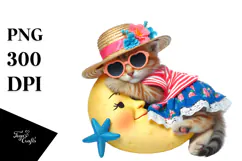 Vibrant Watercolor Boho Baby Kitten | Sublimation | Clipart Product Image 1
