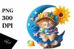 Vibrant Watercolor Boho Baby Kitten | Sublimation | Clipart Product Image 4