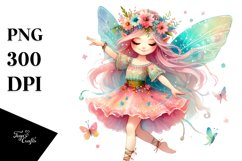 Colorful Boho Fairy Dancing | Clipart Product Image 1