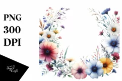 Colorful Watercolor Wild Frame | Sublimation Clipart Product Image 3