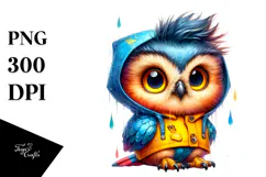 Cute Baby Owl Sitting PNG Product Image 1