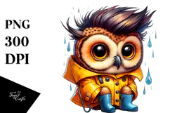 Cute Baby Owl Sitting PNG Product Image 1