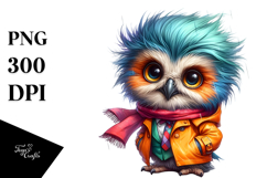 Cute Baby Owl Sitting PNG Product Image 1